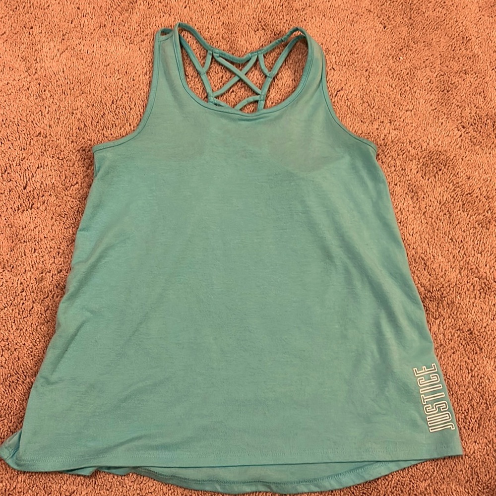Justice size 10 teal tank top
